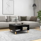 Salontafel van bewerkt hout met Scandinavische charme en opbergruimte - Zwart / 1 - Salontafels