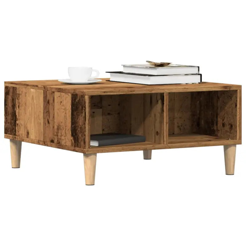 Salontafel van bewerkt hout met Scandinavische charme en opbergruimte - Oud hout / 1 - Salontafels