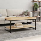 Salontafel van bewerkt hout met verstelbare poten in grijs sonoma eiken - Sonoma eiken / 100 x 49 x 45 cm / 1