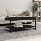 Salontafel van bewerkt hout met verstelbare poten in grijs sonoma eiken - Zwart / 100 x 49 x 45 cm / 1 - Salontafels