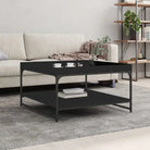 Salontafel van bewerkt hout met verstelbare poten in grijs sonoma eiken - Zwart / 80 x 80 x 45 cm / 1 - Salontafels