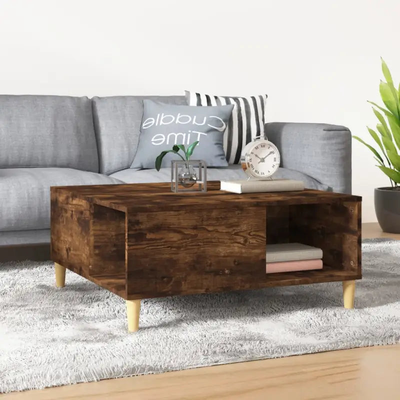Salontafel van bewerkt hout voor een elegante en stevige uitstraling - Gerookt eiken / 1 - Salontafels