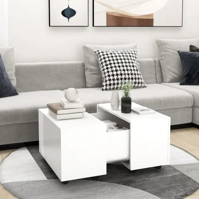 Salontafel van bewerkt hout voor een elegante uitstraling - Wit / 1 - Salontafels
