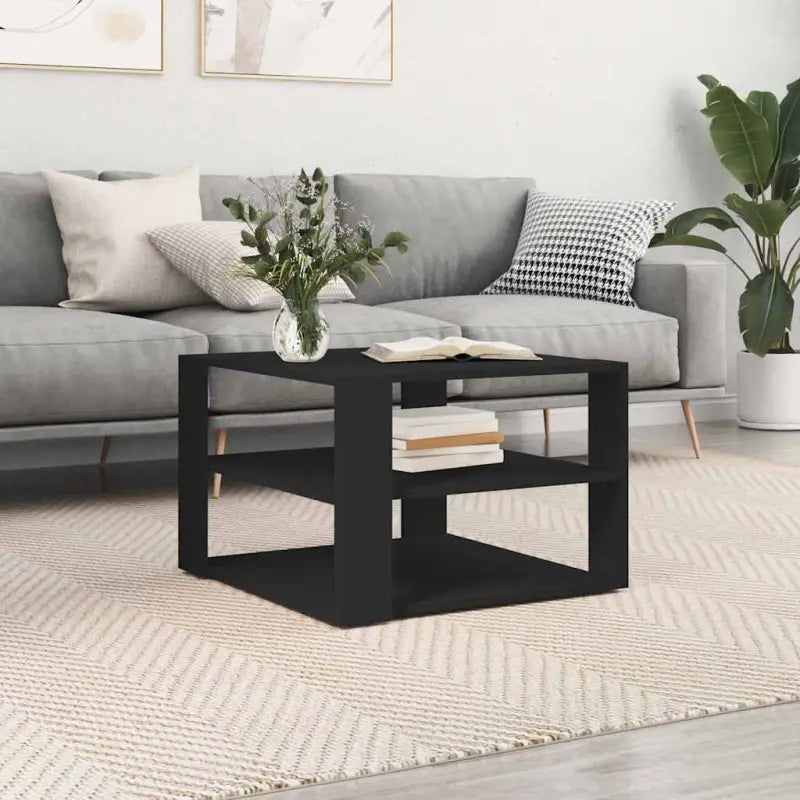 Salontafel van bewerkt hout voor een elegante woonkamer uitstraling - Zwart / 1 - Salontafels