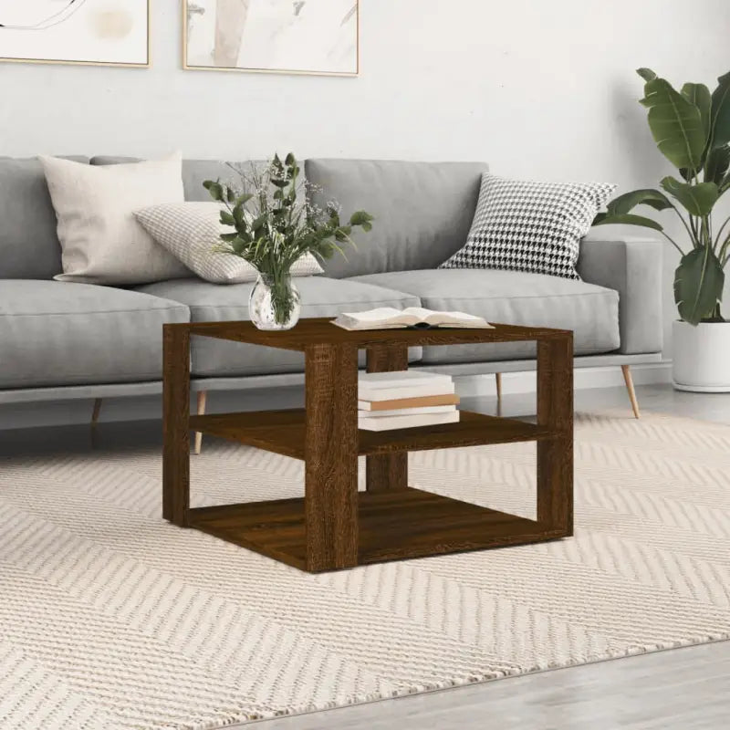 Salontafel van bewerkt hout voor een elegante woonkamer uitstraling - bruin eikenkleur / 1 - Salontafels