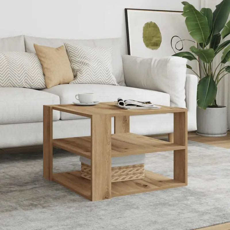 Salontafel van bewerkt hout voor een elegante woonkamer uitstraling - artisanaal eikenkleurig / 1 - Salontafels