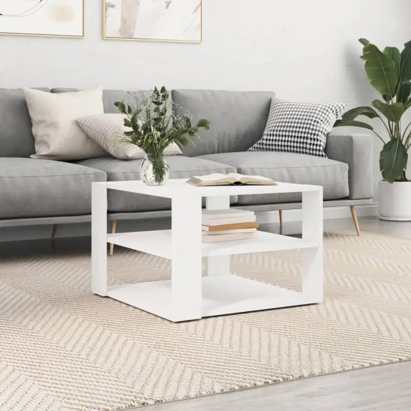 Salontafel van bewerkt hout voor een elegante woonkamer uitstraling - Wit / 1 - Salontafels