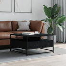 Salontafel van bewerkt hout voor een elegante woonkamer uitstraling - Zwart / 80 x 80 x 45 cm / 1 - Salontafels