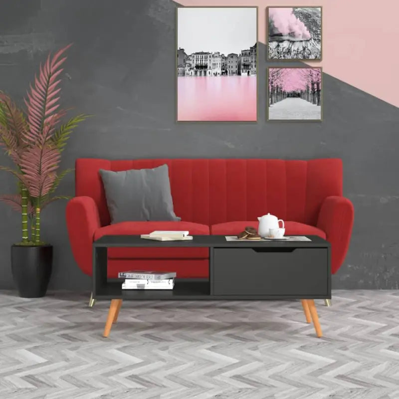 Salontafel van bewerkt hout voor een praktische en decoratieve woonkamer - Grijs / 1 - Salontafels