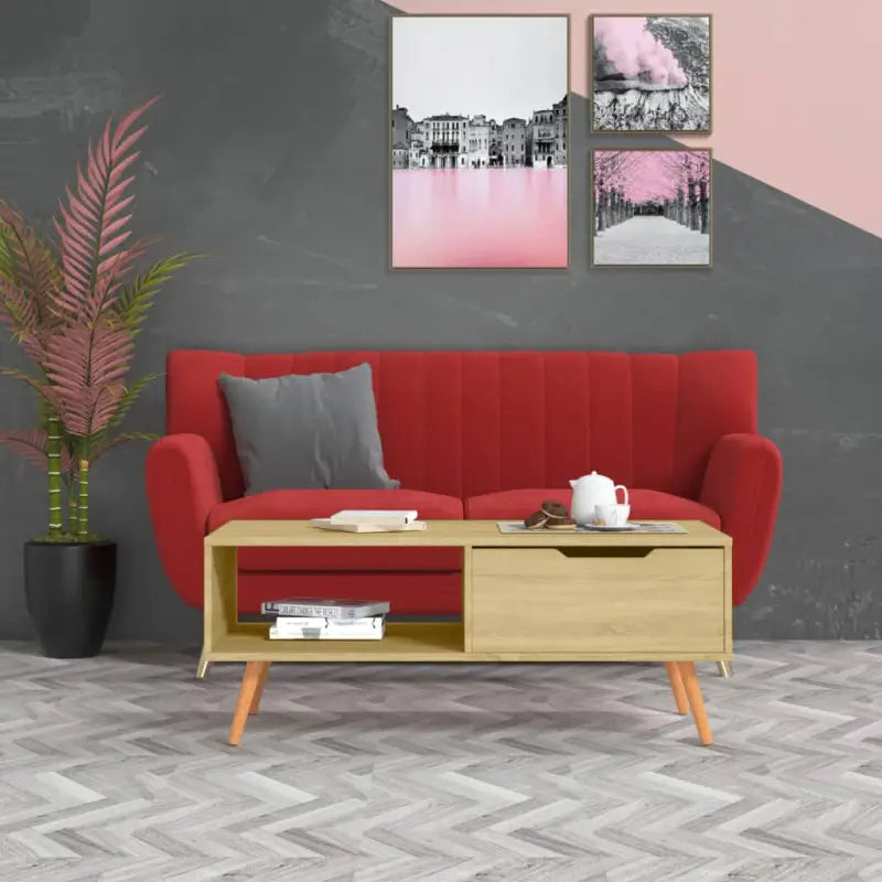 Salontafel van bewerkt hout voor een praktische en decoratieve woonkamer - Sonoma eiken / 1 - Salontafels