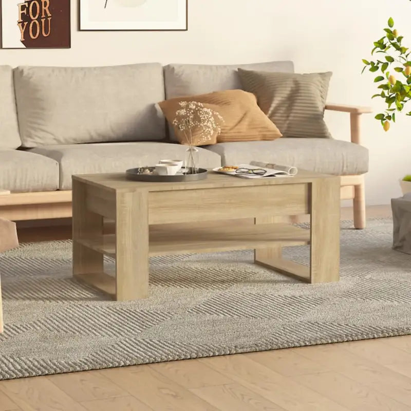 Salontafel van bewerkt hout voor een stijlvolle en duurzame woonkamer - Sonoma eiken / 1 - Salontafels