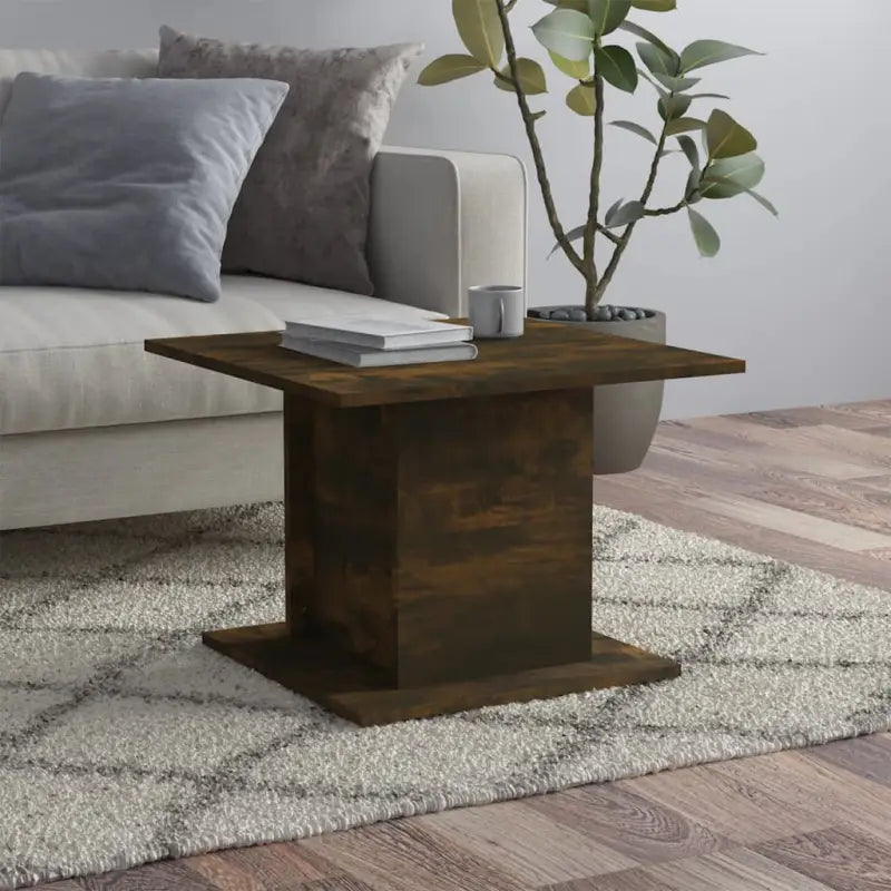 Salontafel van bewerkt hout voor een stoer en duurzame woonkamer - Gerookt eiken / 55.5 x 55.5 x 40 cm / 1 - Salontafels