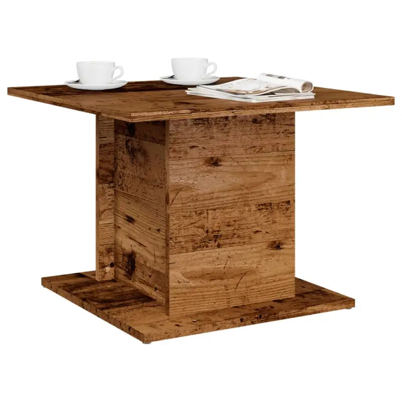 Salontafel van bewerkt hout voor een stoer en duurzame woonkamer - Oud hout / 55.5 x 55.5 x 40 cm / 1 - Salontafels