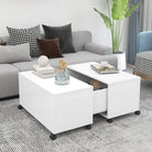 Salontafel van bewerkt hout voor een tijdloze woonstijl - Wit / 1 - Salontafels