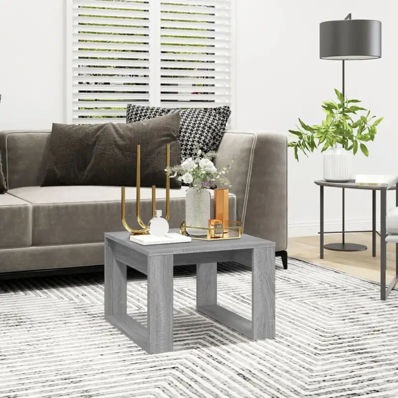 Salontafel van bewerkt hout voor stijl en functionaliteit in je woonkamer - Grijs sonoma / 50 x 50 cm / 1 - Salontafels