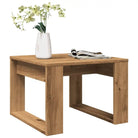 Salontafel van bewerkt hout voor stijl en functionaliteit in je woonkamer - artisanaal eikenkleurig / 50 x 50 cm / 1