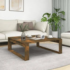 Salontafel van bewerkt hout voor stijl en functionaliteit in je woonkamer - Gerookt eiken / 100 x 100 cm / 1