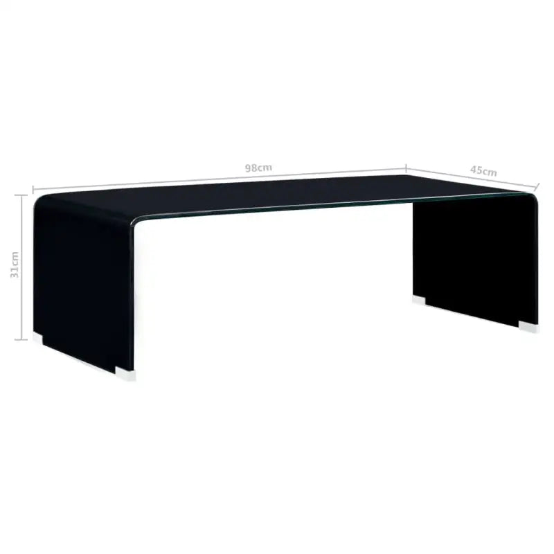 Salontafel van gehard veiligheidsglas met montage vereist voor een eigentijdse look - Zwart / 1 - Salontafels