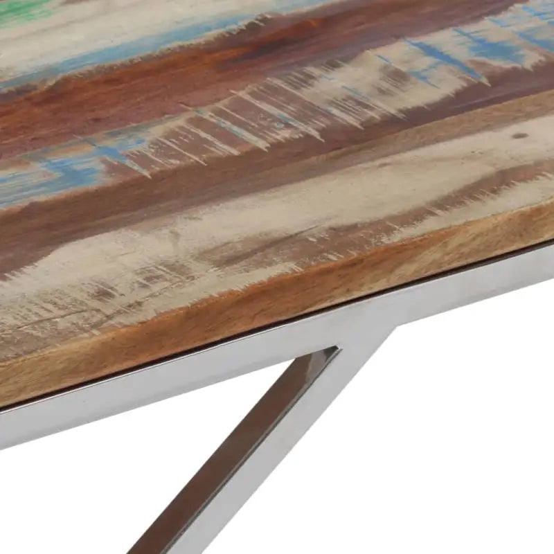 Salontafel van gerecycled hout met roestvrij staal frame - Salontafels