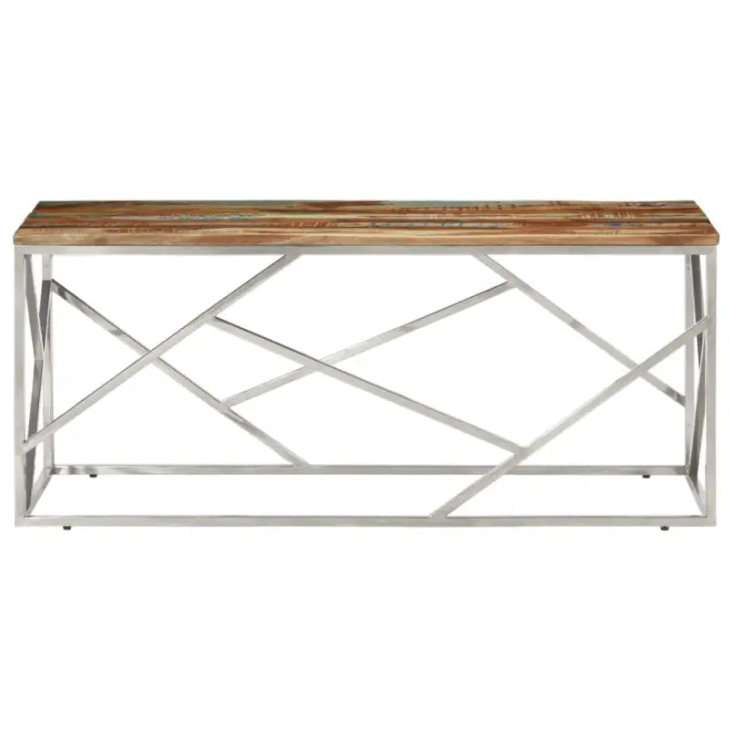 Salontafel van gerecycled hout met roestvrij staal frame - Salontafels