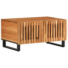 Salontafel van massief acaciahout met glazen tafelblad - Bruin / 1 / Massief acaciahout - Salontafels
