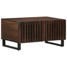 Salontafel van massief acaciahout met glazen tafelblad - Bruin / 1 / massief mangohout - Salontafels