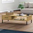 Salontafel van massief grenenhout met metalen poten - Bruin / 1 - Salontafels