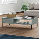 Salontafel van massief grenenhout met metalen poten - Grijs / 1 - Salontafels