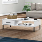 Salontafel van massief grenenhout met metalen poten - Salontafels