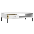 Salontafel van massief grenenhout met metalen poten - Salontafels