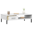 Salontafel van massief grenenhout met metalen poten - Salontafels