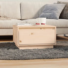 Salontafel van massief grenenhout met opbergruimte en zweefpoten - Bruin / 1 - Salontafels