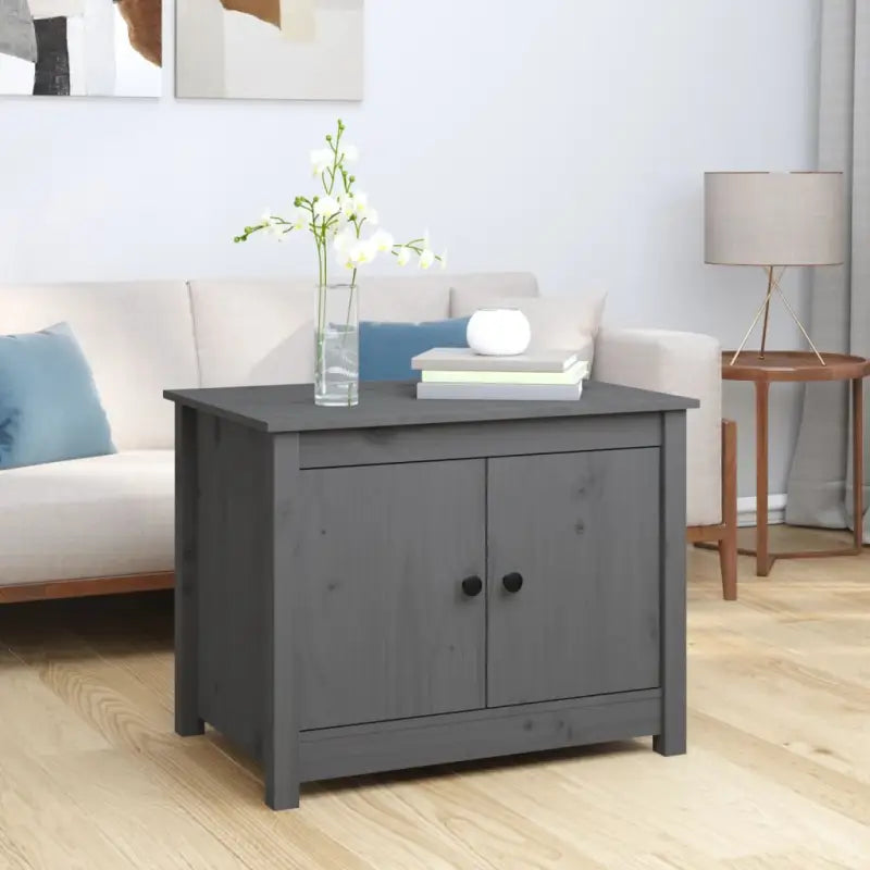 Salontafel van massief grenenhout met opbergruimte - Grijs / 1 - Salontafels