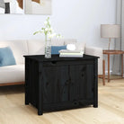 Salontafel van massief grenenhout met opbergruimte - Zwart / 1 - Salontafels