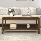 Salontafel van massief grenenhout met open schap voor een rustieke uitstraling - Honingbruin / 110 x 55 x 45 cm / 1