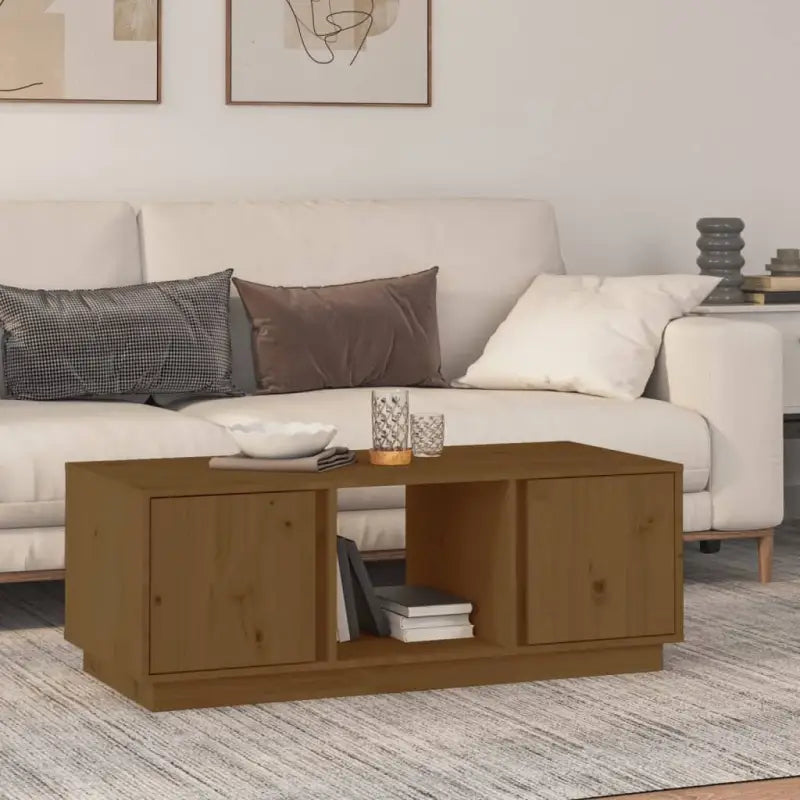 Salontafel van massief grenenhout met rustieke uitstraling - Honingbruin / 1 - Salontafels