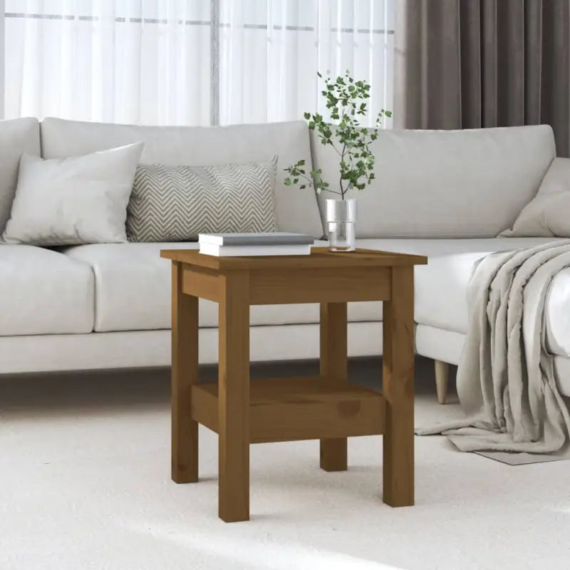 Salontafel van massief grenenhout met rustieke uitstraling - Honingbruin / 35 x 35 x 40 cm / 1 - Salontafels