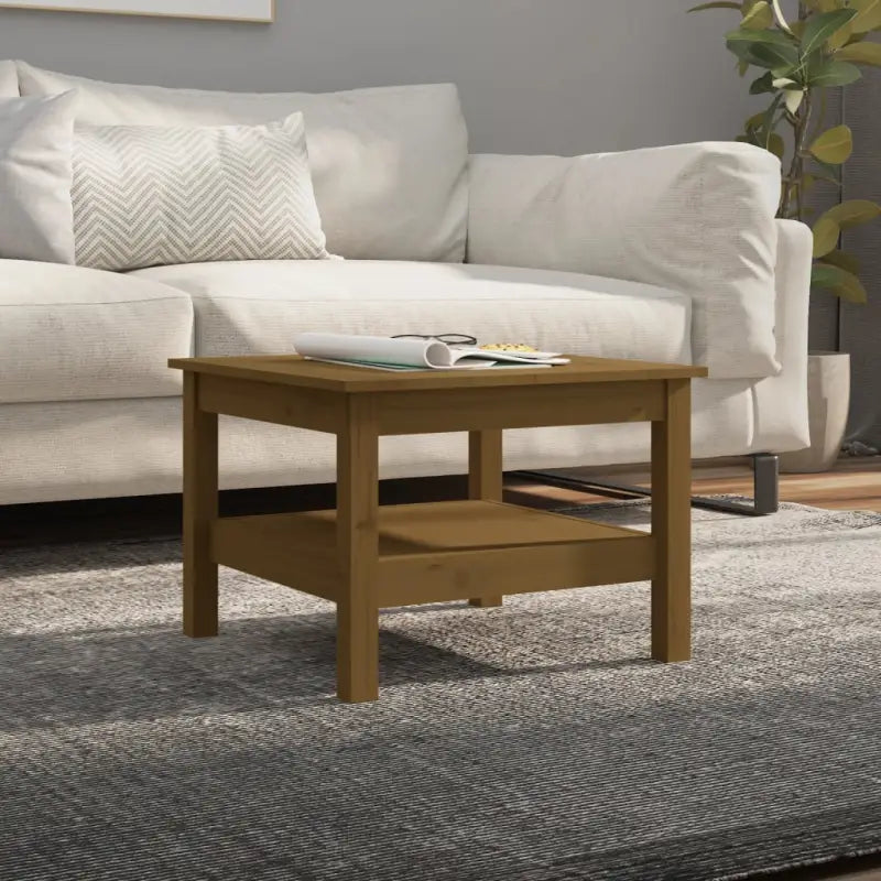 Salontafel van massief grenenhout met rustieke uitstraling - Honingbruin / 55 x 55 x 40 cm / 1 - Salontafels