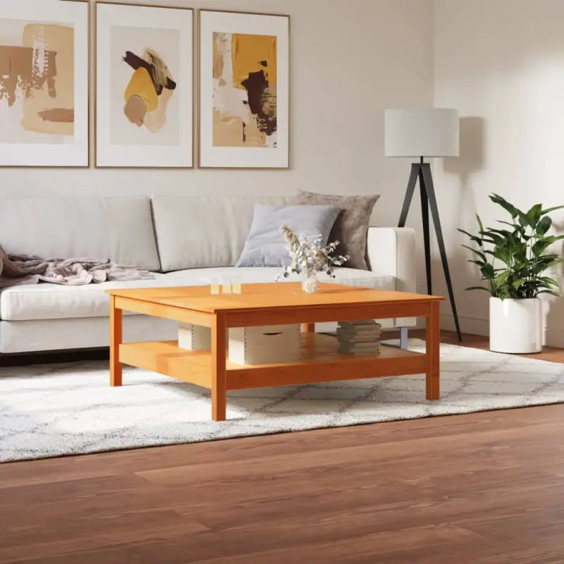 Salontafel van massief grenenhout met rustieke uitstraling - Bruin / 100 x 100 x 40 cm / 1 - Salontafels