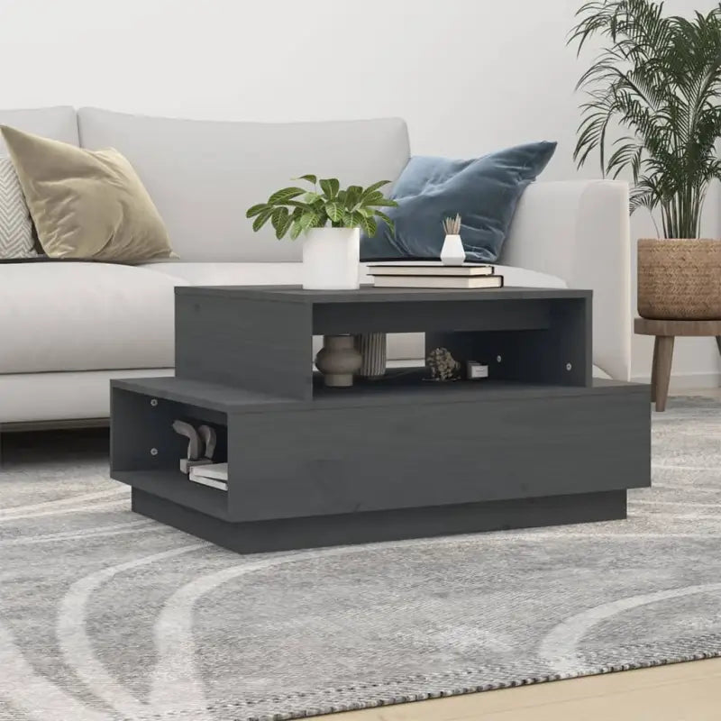 Salontafel van massief grenenhout met rustieke uitstraling - Grijs / 1 - Salontafels