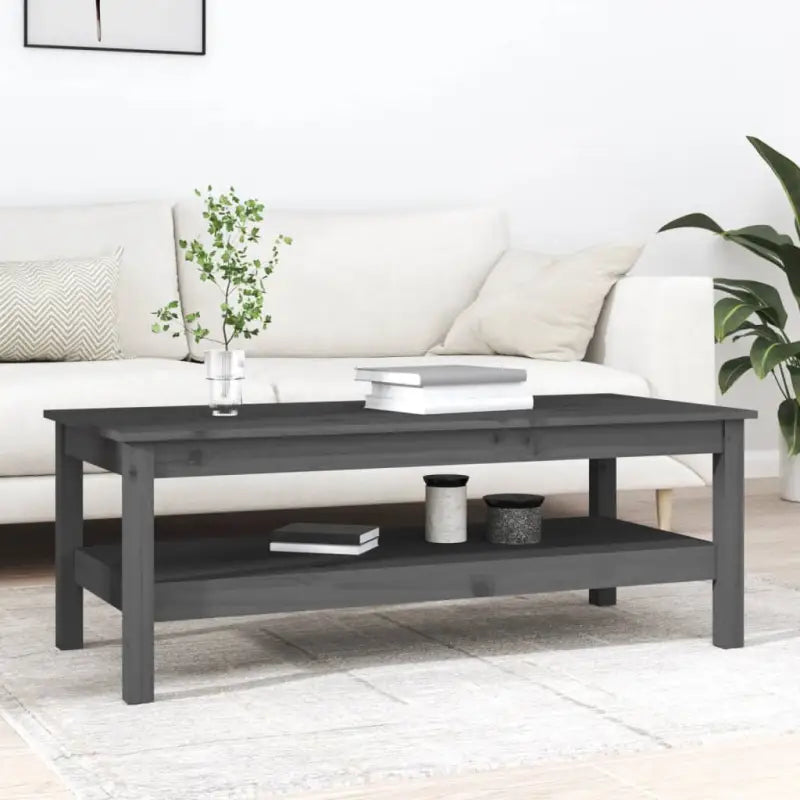 Salontafel van massief grenenhout met rustieke uitstraling - Grijs / 110 x 50 x 40 cm / 1 - Salontafels