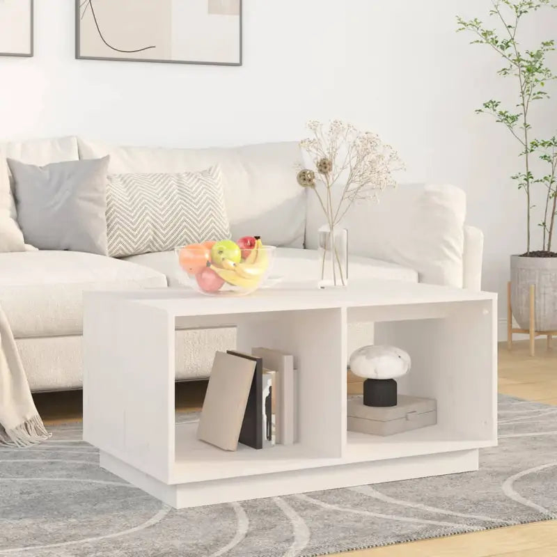 Salontafel van massief grenenhout met rustieke uitstraling - Wit / 1 - Salontafels