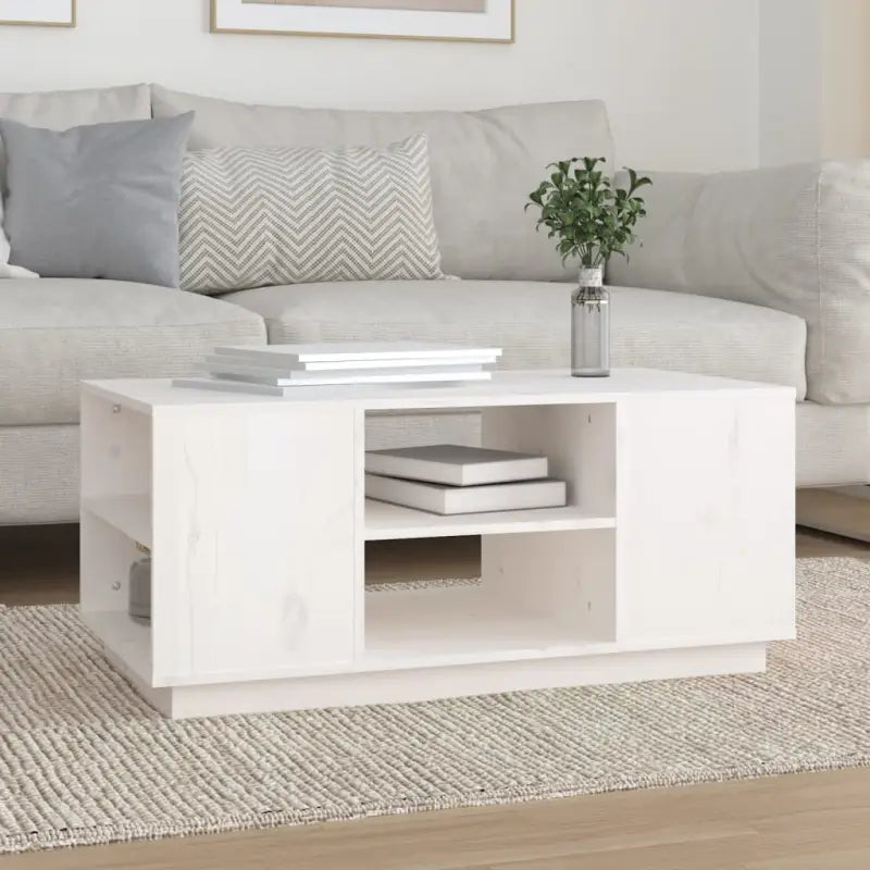 Salontafel van massief grenenhout met rustieke uitstraling - Wit / 1 - Salontafels