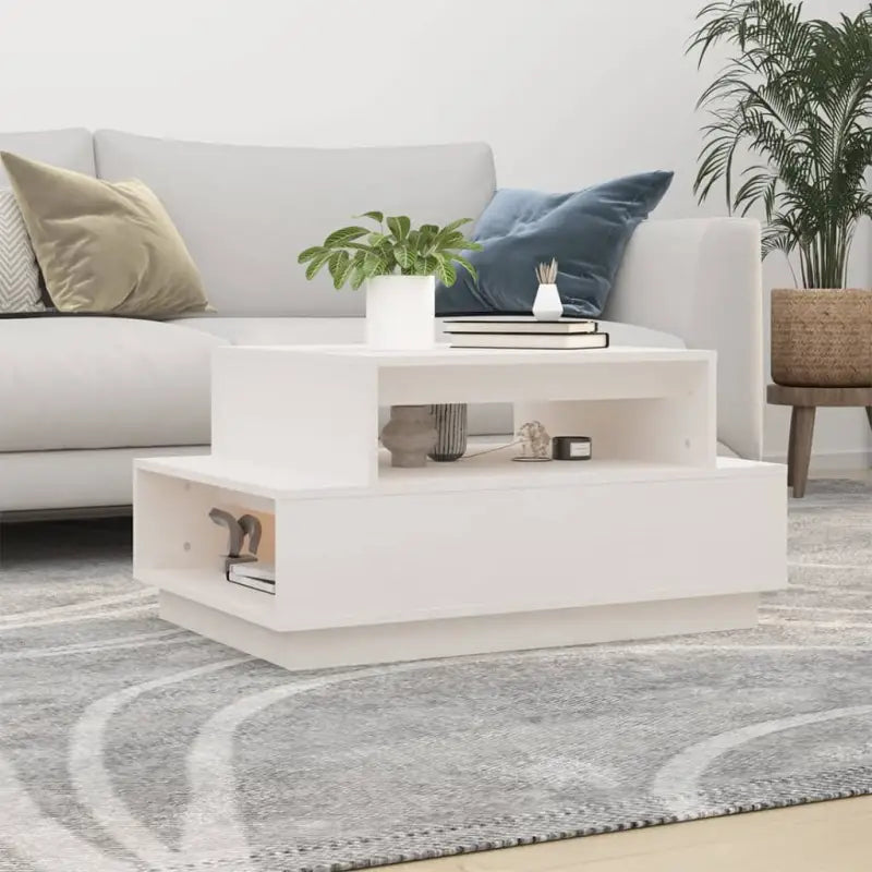 Salontafel van massief grenenhout met rustieke uitstraling - Wit / 1 - Salontafels