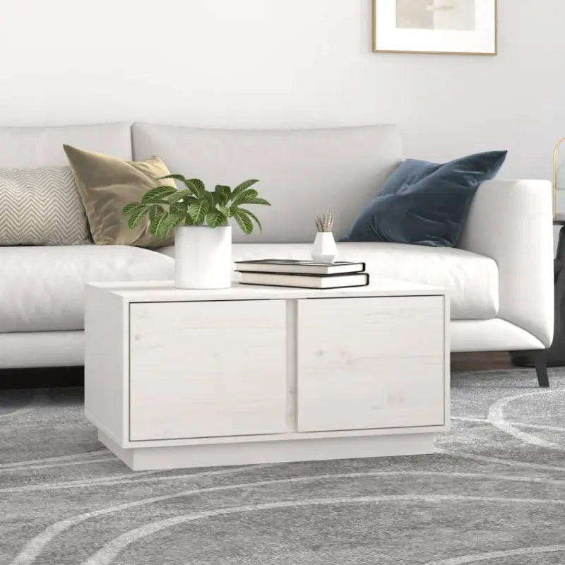 Salontafel van massief grenenhout met rustieke uitstraling - Wit / 1 - Salontafels