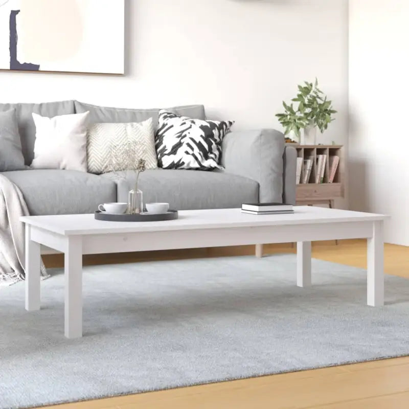 Salontafel van massief grenenhout met rustieke uitstraling - Wit / 110 x 50 x 30 cm / 1 - Salontafels
