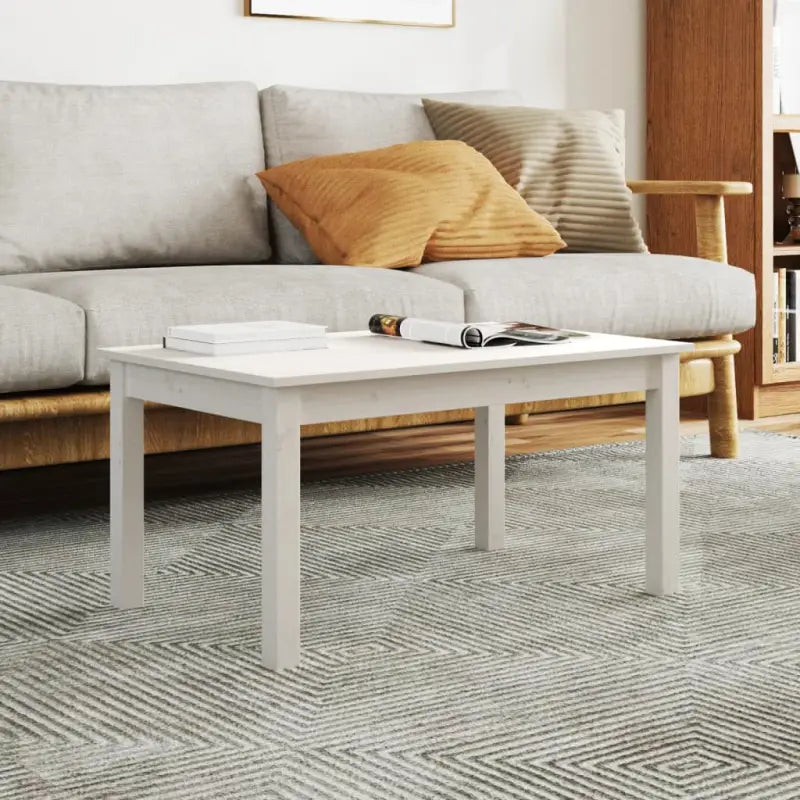 Salontafel van massief grenenhout met rustieke uitstraling - Wit / 80 x 50 x 40 cm / 1 - Salontafels