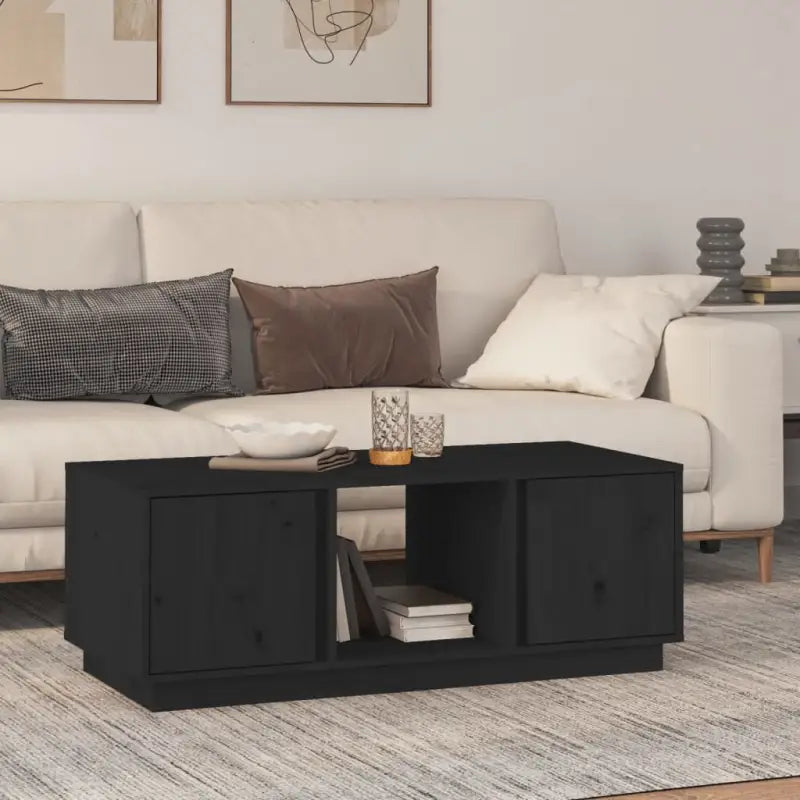 Salontafel van massief grenenhout met rustieke uitstraling - Zwart / 1 - Salontafels