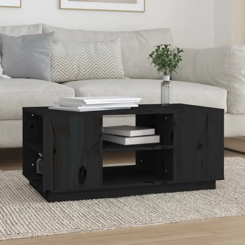 Salontafel van massief grenenhout met rustieke uitstraling - Zwart / 1 - Salontafels