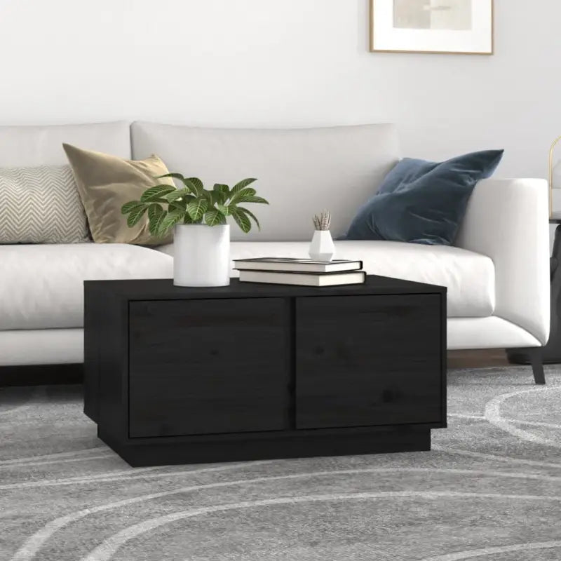 Salontafel van massief grenenhout met rustieke uitstraling - Zwart / 1 - Salontafels